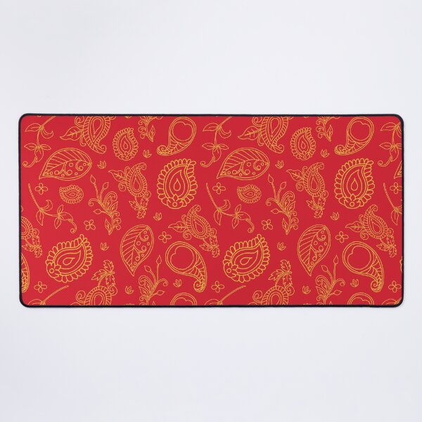Item preview, Red and Gold Indian Paisley Pattern designed and sold by HotHibiscus.