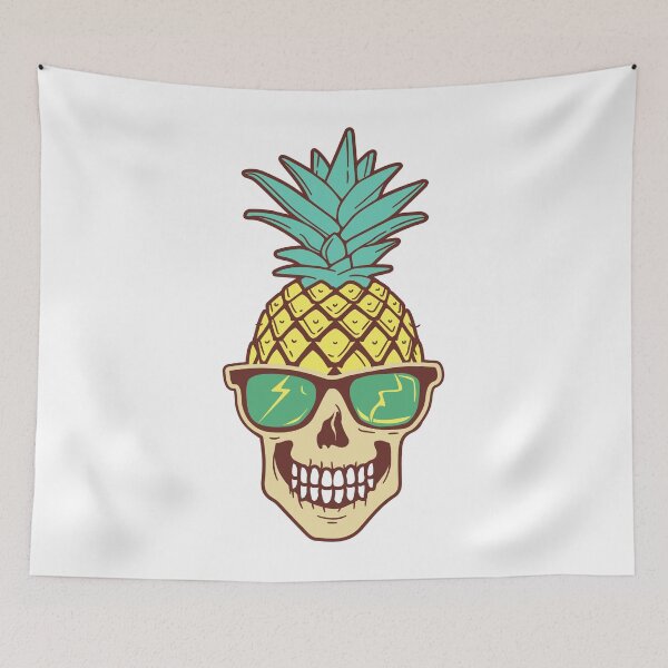 Item preview, Vintage Summer Pineapple Skull designed and sold by VintageRealm.