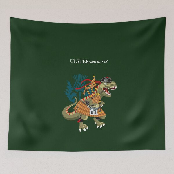 Item preview, Clanosaurus Rex ULSTERsaurus Plaid Ulster Irish Ireland Family Tartan designed and sold by Lisa Rotenberg.