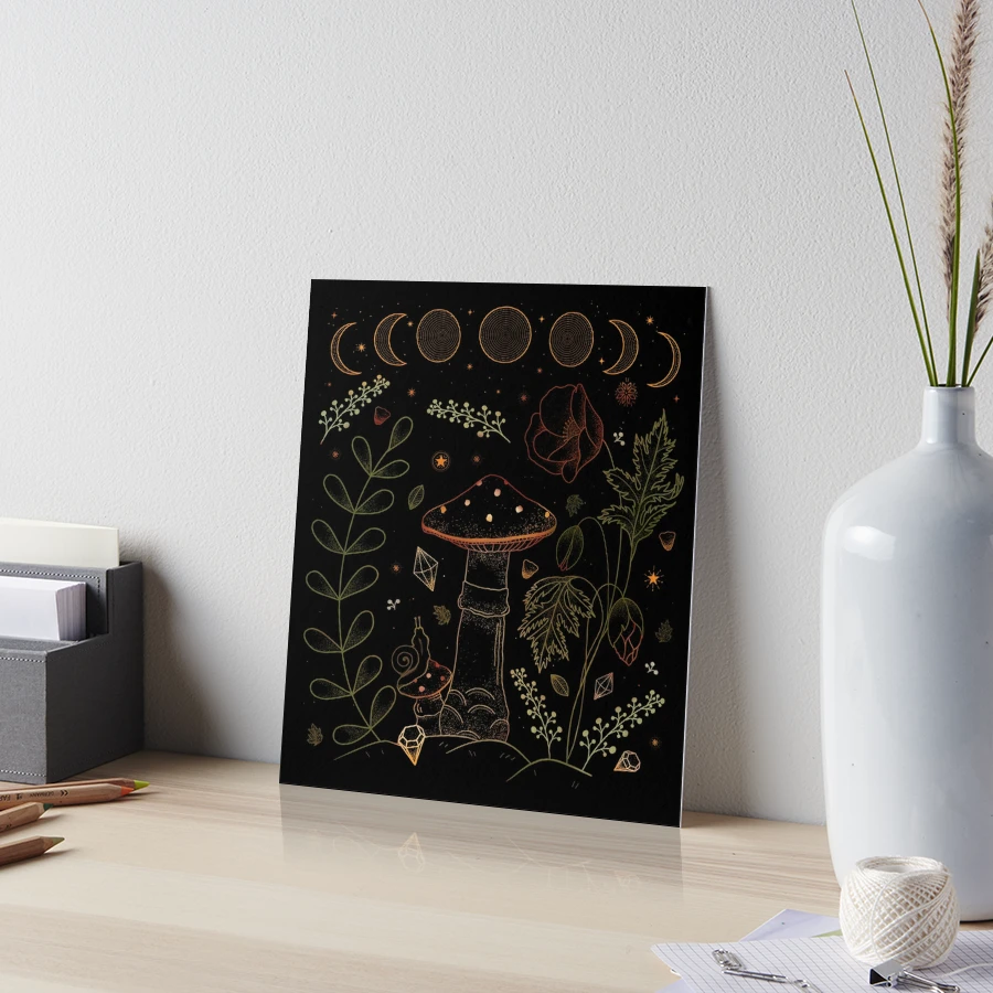 Goblincore Aesthetic Cottagecore Dark Academia Mushroom Art Print for Sale  by gogo-jr