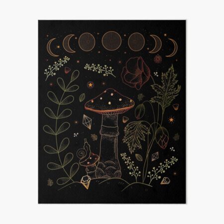 Goblincore Aesthetic Cottagecore Dark Academia Mushroom Art Board Print  for Sale by gogo-jr