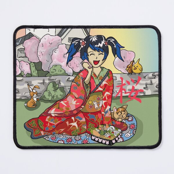 Item preview, Cute hanami with sakura at Himeji castle in Japan designed and sold by CuisineCat.
