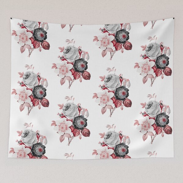 Item preview, Red Alt of Anemone and Cabbage Rose Painting  designed and sold by DaphneKstudio .