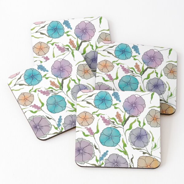 Item preview, Multicolored haindpainted floral art designed and sold by Ewry.