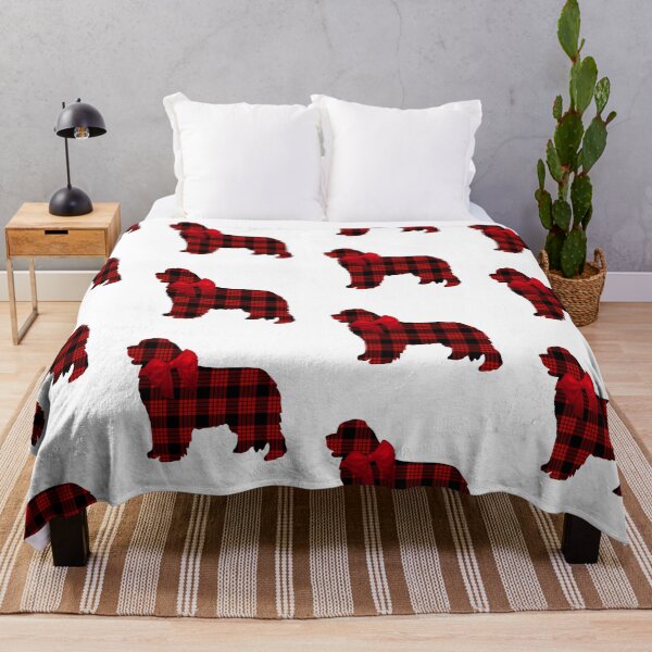 Item preview, Red Plaid Newfie with Bow designed and sold by Christine Mullis.