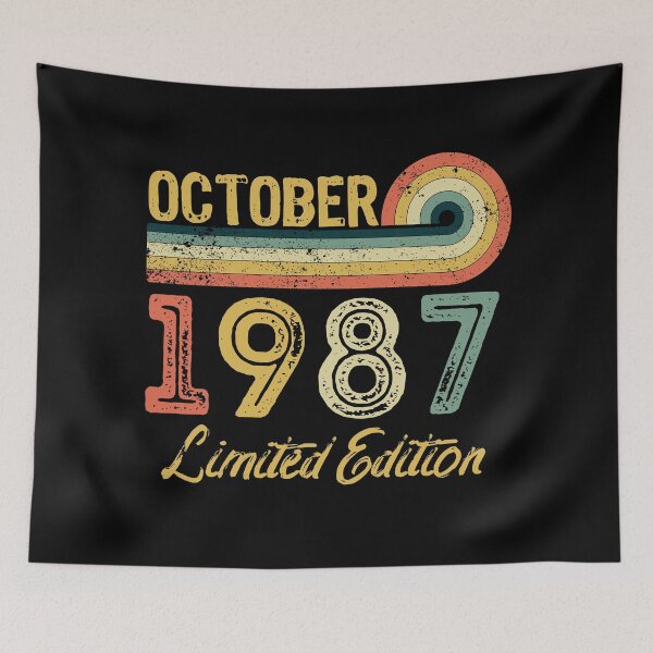 Item preview, Retro Vintage 34th Birthday - Born in October 1987 designed and sold by meedTee.