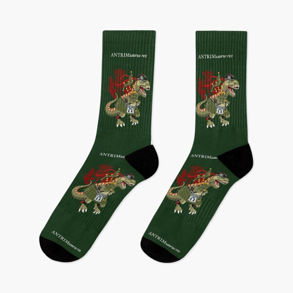 Item preview, Clanosaurus Rex ANTRIMsaurus Plaid Antrim Irish Ireland Family Tartan designed and sold by Lisa Rotenberg.