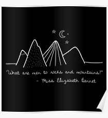 Póster Orgullo y prejuicio Jane Austen Mountain Quote