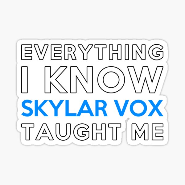 Everything I Know Skylar Vox Sticker For Sale By 2girls1shirt