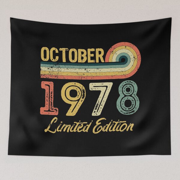 Item preview, Retro Vintage 43rd Birthday - Born in October 1978 designed and sold by meedTee.