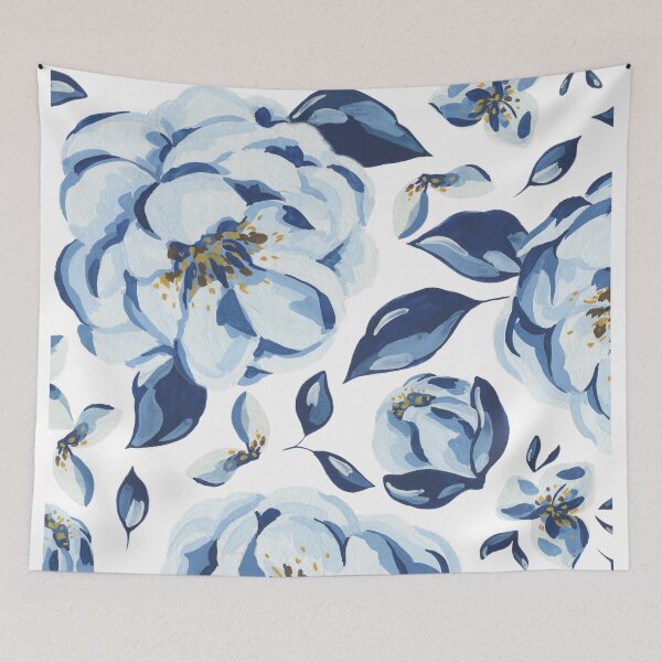 Item preview, Blue Floral Watercolour designed and sold by Michelle Moss.