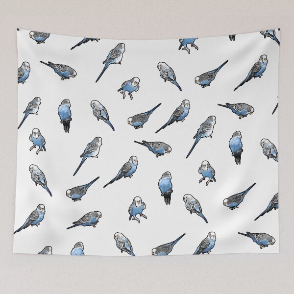 Item preview, Little Blue English Budgie Pattern designed and sold by Alienphysique.