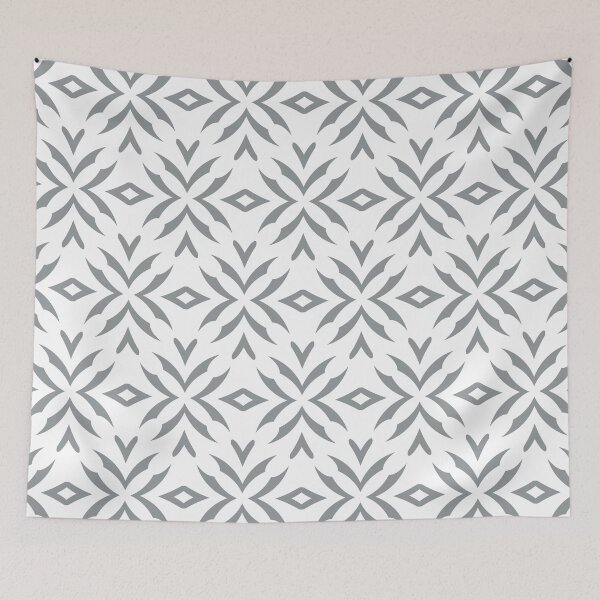 Item preview, Grey and White Abstract Flower Pattern Coordinates w/ Dutch Boy 2022 Popular Color Over The Moon 434-4DB - Colour Trends - Hue designed and sold by ColorOfTheYears.