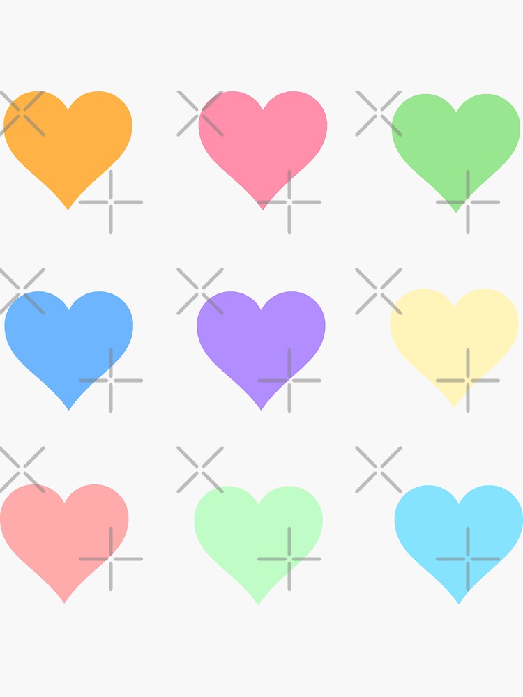 "Pastel Love Hearts Sticker Pack " Sticker for Sale by MysticMagpie