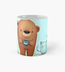 Coffee Bear & Confused Kitty with Polkadots Mug
