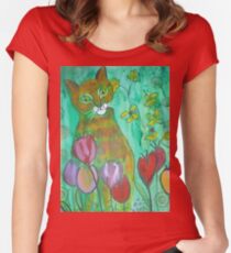 Green Cat Women's Fitted Scoop T-Shirt