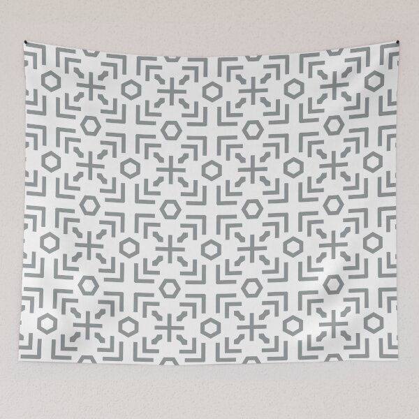 Item preview, Grey and White Minimal Art Deco Abstract Pattern Coordinates w/ Dutch Boy 2022 Popular Color Over The Moon 434-4DB - Colour Trends - Hue designed and sold by ColorOfTheYears.