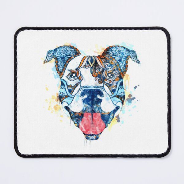 Item preview, Watercolor Pitbull Mandala, Pit Bull Smiling Painting, Pitbull Art, Pit bull Clipart designed and sold by RomanDigitalArt.