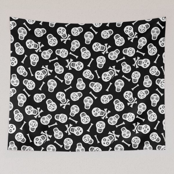 Item preview, Dia de los Muertos White Paper Skulls Pattern designed and sold by ArtVixen.