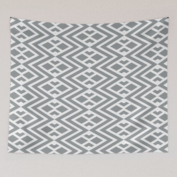 Item preview, Grey and White Minimal Shape Tile Pattern 2 Coordinates w/ Dutch Boy 2022 Popular Color Over The Moon 434-4DB - Colour Trends - Hue designed and sold by ColorOfTheYears.