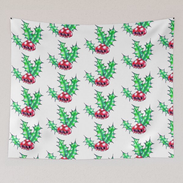 Item preview, Holly skulls designed and sold by Megoboom.