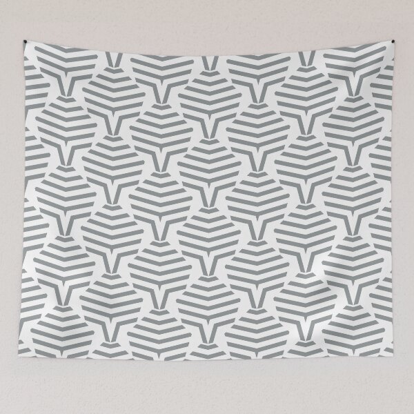 Item preview, Grey and White Geometric Stripe Shape Pattern Coordinates w/ Dutch Boy 2022 Popular Color Over The Moon 434-4DB - Colour Trends - Hue designed and sold by ColorOfTheYears.