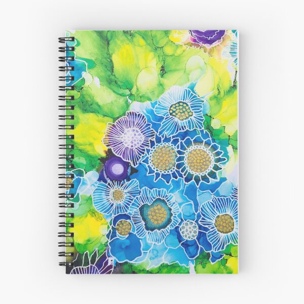 Artikelvorschau, Blaue und violette Blumen entworfen und verkauft von TinaRobertsArt.