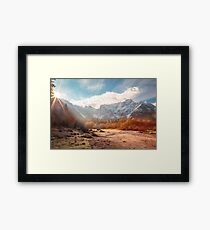 autumn sunrinse in the valley Framed Print
