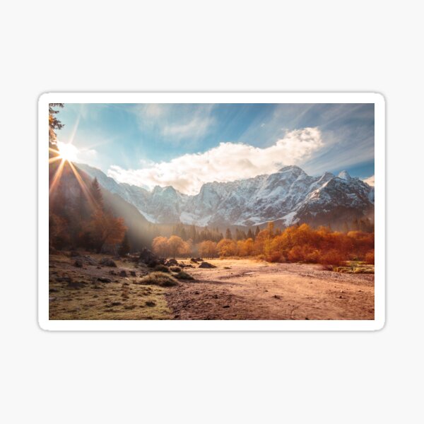 autumn sunrinse in the valley Sticker