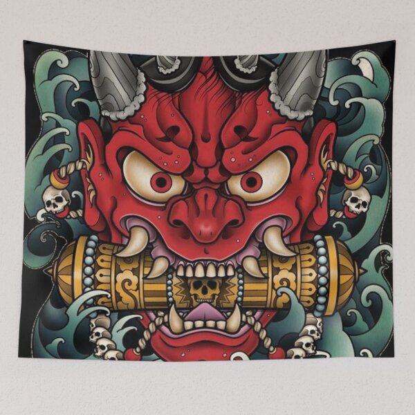 Item preview, Oni Mask Japanese Culture Art M ByTe designed and sold by Bubu World.