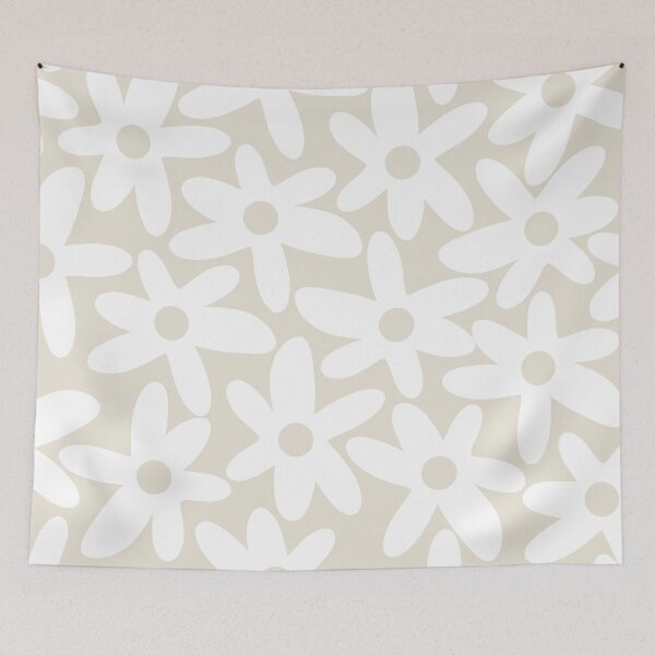 Item preview, Daisy Time Floral Pattern in White and Beige designed and sold by kierkegaard.