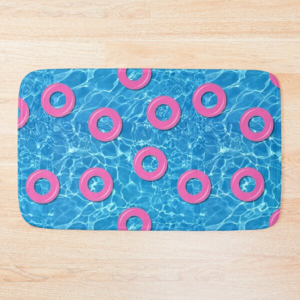 Item preview, Pink Rubber Rings on Swimming Pool Water designed and sold by HotHibiscus.