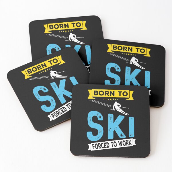 Item preview, Born To Ski Forced To Work - Skier Skiing Winter designed and sold by ZiesMerch.