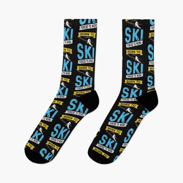 Item preview, Born To Ski Forced To Work - Skier Skiing Winter designed and sold by ZiesMerch.
