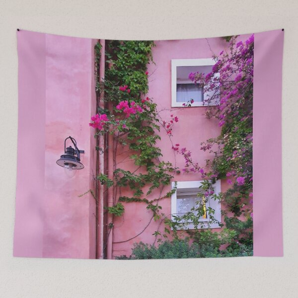 Item preview, Pink wall And bougainvillea Crete collection designed and sold by orangerinka.