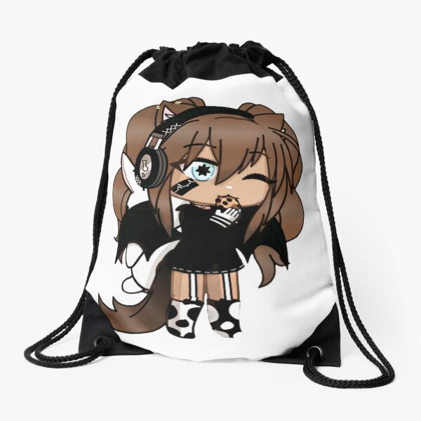 Gacha life series-urso mágico menina kaya mochila cordão saco de