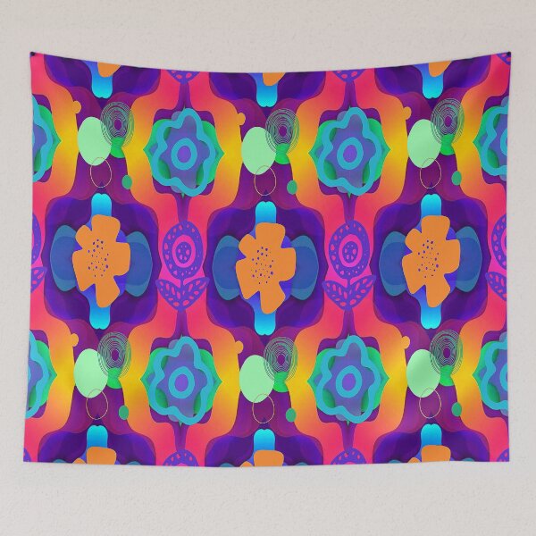 Item preview, Kawaii Vibrant Abstract Floral Pattern,Graphic Psychedelic Abstract Art, Inspired by Nature-floral abstract art, Graphic Psychedelic Abstract Art, Inspired by Nature-floral abstract art designed and sold by Adri Barnard.