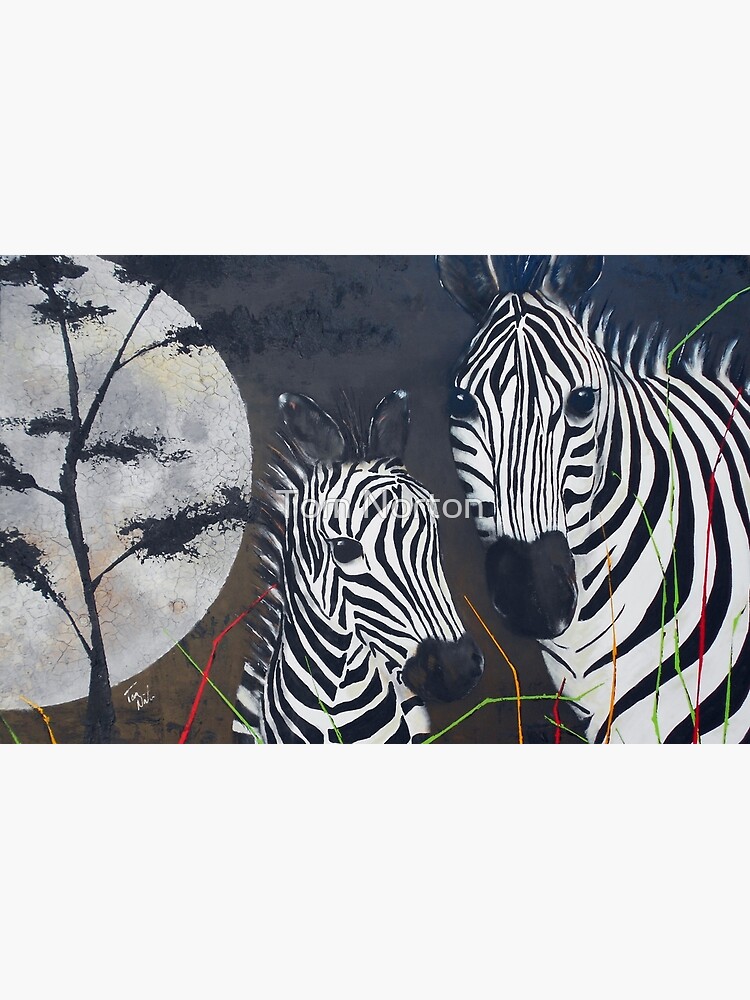 Zebras and a Really Big Moon by tomnorton