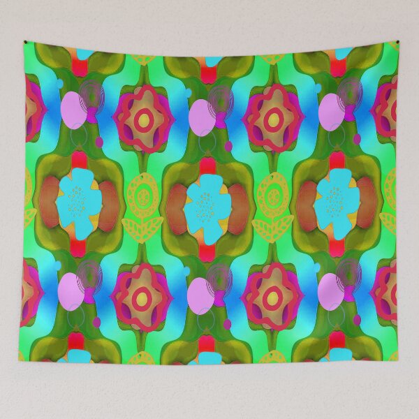 Item preview, Kawaii Vibrant Abstract Floral Pattern, 2, Graphic Psychedelic Abstract Art, Inspired by Nature-floral abstract art, Graphic Psychedelic Abstract Art, Inspired by Nature-floral abstract art designed and sold by Adri Barnard.