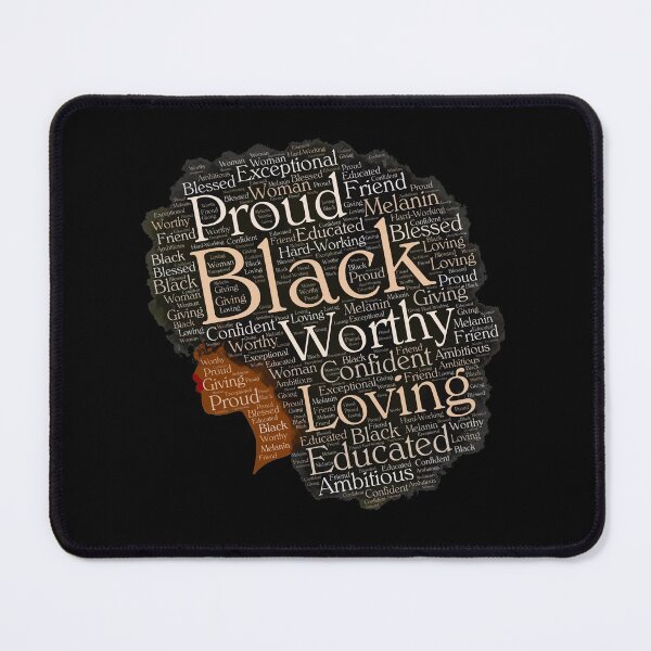 Item preview, Black Woman Words in Big Natural Hair Kinky Afro designed and sold by blackartmatters.