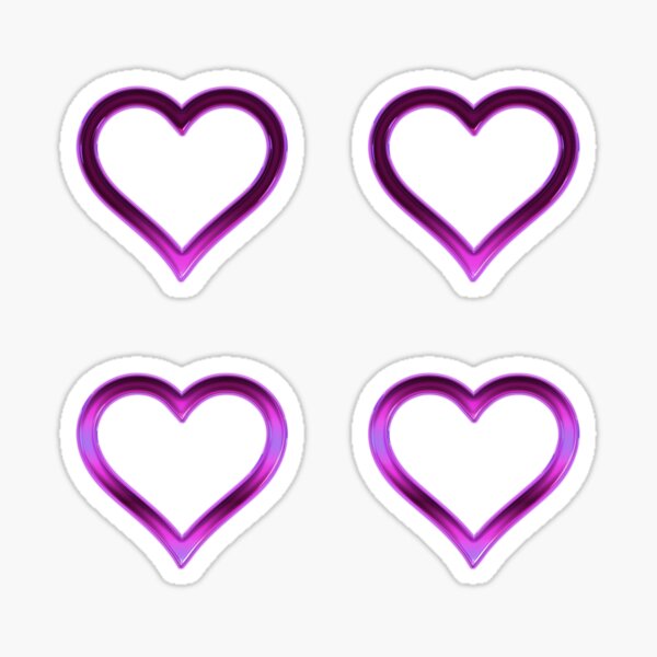 Chrome heart shape stickers Sticker for Sale by Tanuja Sharma