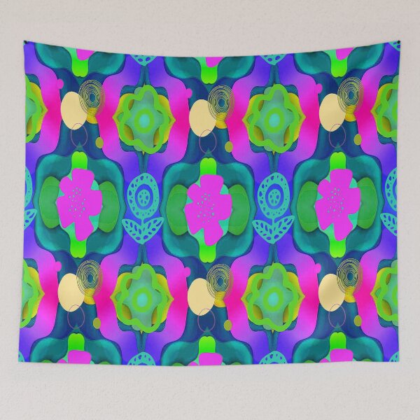 Item preview, Kawaii Vibrant Abstract Floral Pattern, 3, Graphic Psychedelic Abstract Art, Inspired by Nature-floral abstract art, Graphic Psychedelic Abstract Art, Inspired by Nature-floral abstract art designed and sold by Adri Barnard.