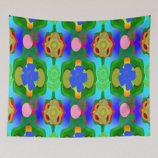 Item preview, Kawaii Vibrant Abstract Floral Pattern, 4, Graphic Psychedelic Abstract Art, Inspired by Nature-floral abstract art, Graphic Psychedelic Abstract Art, Inspired by Nature-floral abstract art designed and sold by Adri Barnard.
