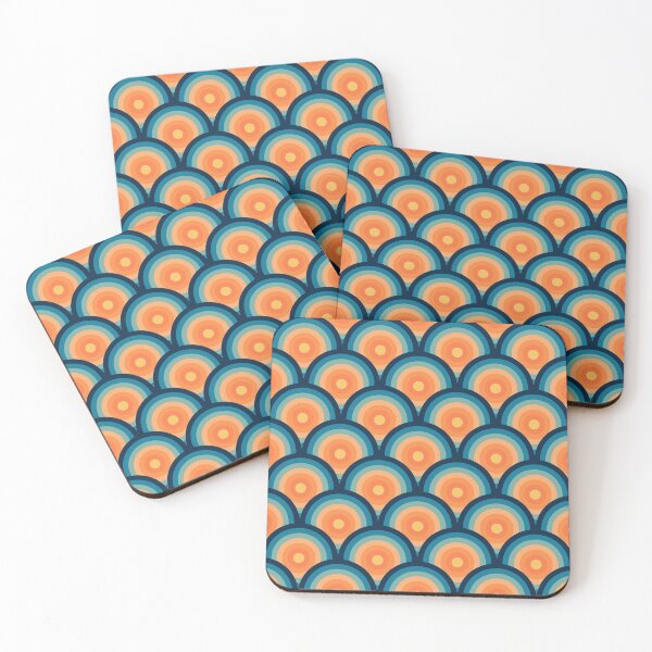 Item preview, Retro style Seigaiha waves pattern designed and sold by BattaAnastasia.