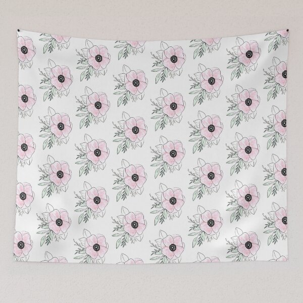Item preview, Pink Poppy Flower Line Drawing  designed and sold by makesbymiss.