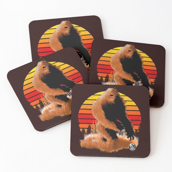 Item preview, Retro Bigfoot Sunset Sasquatch Vintage Sun Woods Squatch Art designed and sold by NationalCryptid.