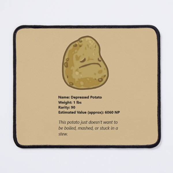 Item preview, Depressed Potato Neopets Item - ORIGINAL DRAWN by SillyFun.redbubble.com designed and sold by SillyFun.