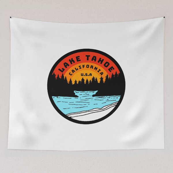 Item preview, Lake Tahoe California-Nevada Vintage Retro Adventure Travel Mountain Hiking, Camping designed and sold by tmartinezta.
