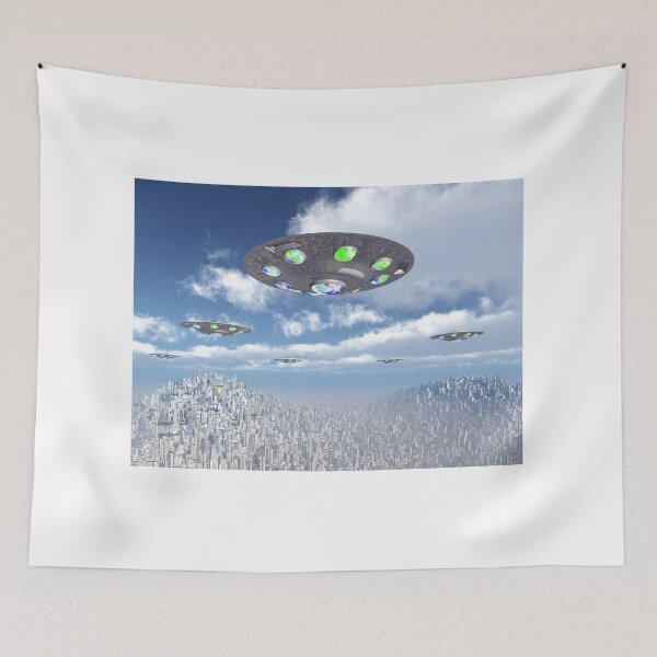 Item preview, Flying saucers over a big city designed and sold by MIRO3D.