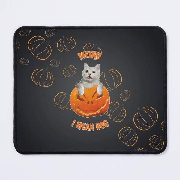 Item preview, Meow I Mean Boo Low Poly Halloween cat designed and sold by LowPolyGKDesign.